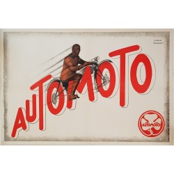 Affiche ancienne originale Automoto Artdéco d'après CASSARD
