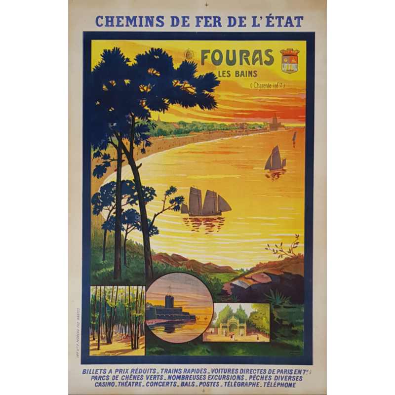 Original vintage poster Fouras Les Bains Charente Perthuis