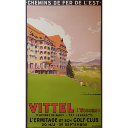 Original vintage poster Vittel L'ermitage Golf  chemin de fer de l'est  Vosges - Julien LACAZE