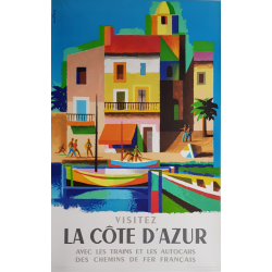 Original vintage poster Visitez la côte d'Azur Jacques NATHAN