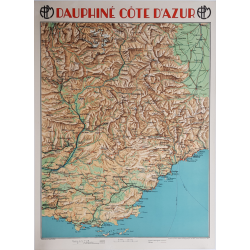Affiche ancienne originale PLM Dauphiné Côte d'Azur Jean DOLLFUS
