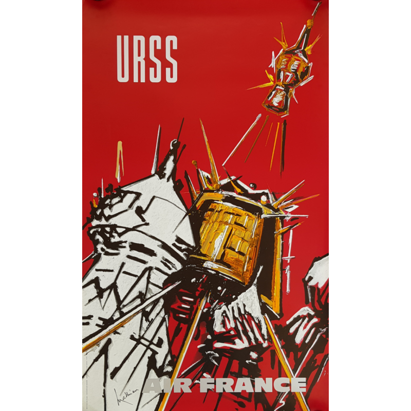 Original vintage poster Air France URSS Georges MATHIEU
