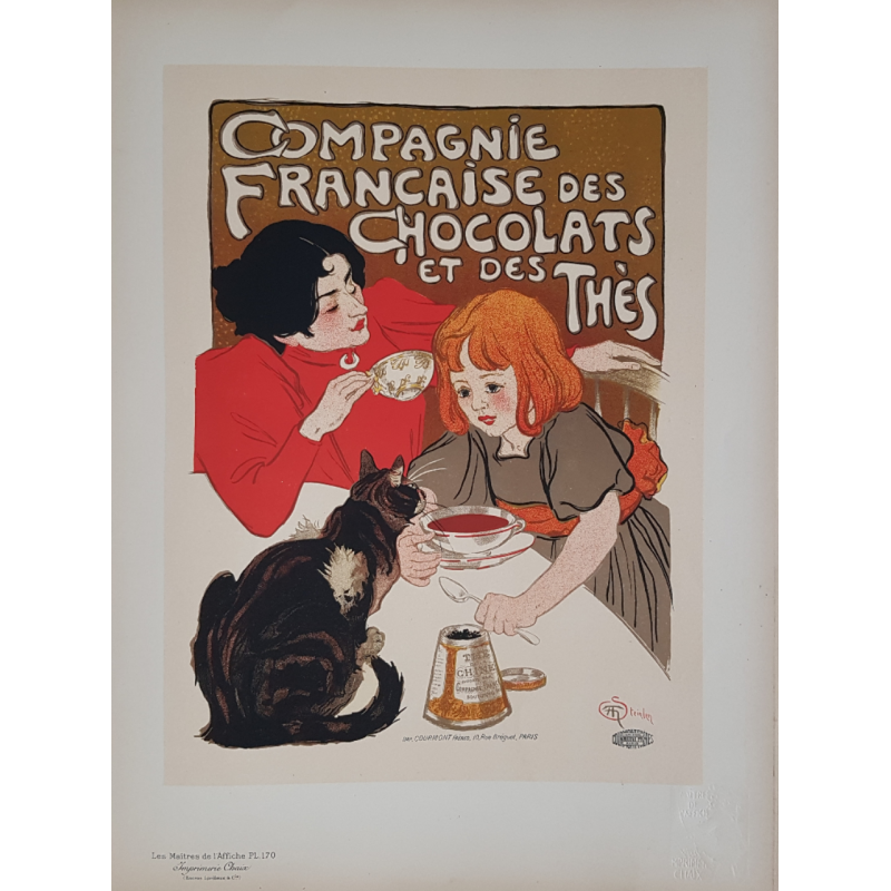 Maîtres de l'Affiche Original PLate 170 Compagnie Française des Chocolats et des Thés STEINLEN