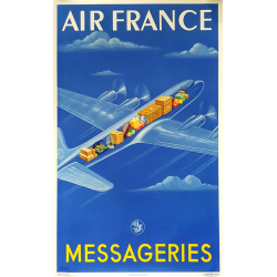 Original vintage poster Air France Messageries Atelier PERCEVAL