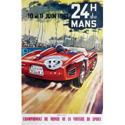Original vintage poster 24 heures du mans 1961Michel BELIGOND