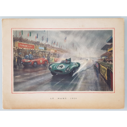Carte ancienne originale Jaguar Drivers Club 24 heures mans 1954