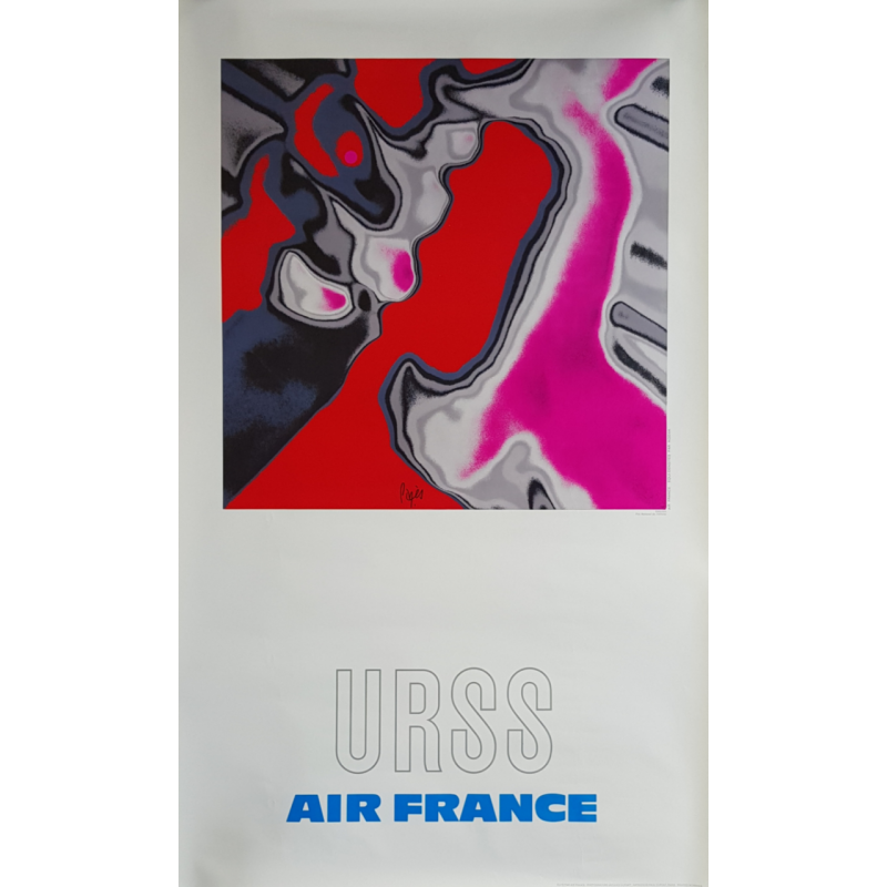 Affiche ancienne originale AirAC France URSS PAGES Raymond