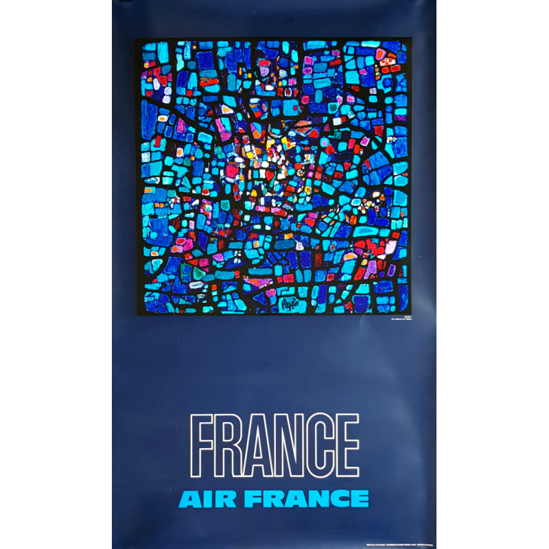 Affiche ancienne originale Air France FRANCE PAGES Raymond