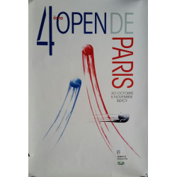 Affiche ancienne originale Tennis 4eme Open Paris BERCY