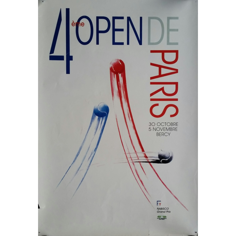 Affiche ancienne originale Tennis 4eme Open Paris BERCY