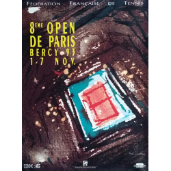 Affiche ancienne originale Tennis 8eme Open Paris BERCY par Patricia NEUER