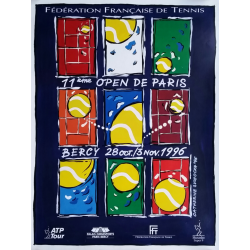 Affiche ancienne originale Tennis 11eme Open Paris BERCY par Catherine SUCHOCKA