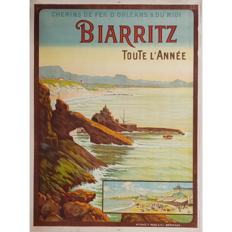 Original vintage poster Biarritz Toute l'année DUMOULIN