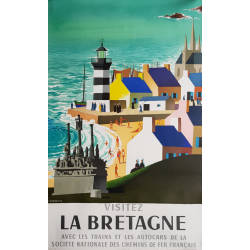 Original vintage poster Visitez la Bretagne SNCF JACQUELIN