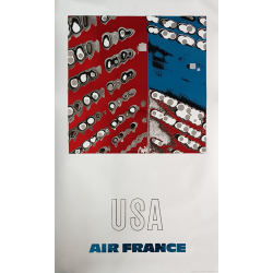 Original vintage poster Air France USA Raymond PAGES