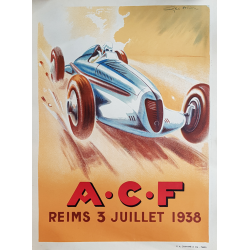 Affiche ancienne originale ACF Reims 1938 Geo HAM