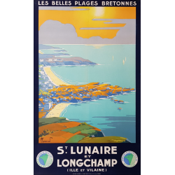 Affiche ancienne originale St Lunaire et Longchamp COMMARMOND