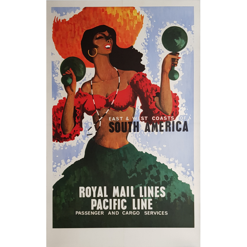 Original vintage poster Royal Mail Lines Pacific Line South America