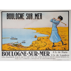 Affiche ancienne originale golf Boulogne sur Mer VERMERSCH
