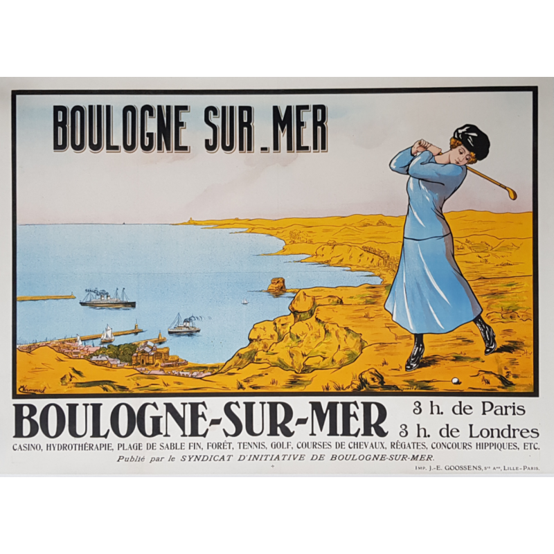 Original vintage poster golf Boulogne sur Mer VERMERSCH