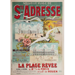 Original vintage poster Nouvelle plage de Ste Adresse Normandie