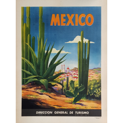 Affiche ancienne originale MEXICO MAGALLON