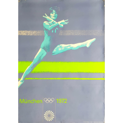 Affiche ancienne originale Jeux olympiques gymnastique Munich 1972