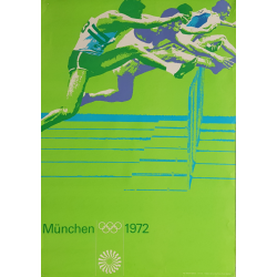 Affiche ancienne originale Jeux olympiques athlétisme Munich 1972