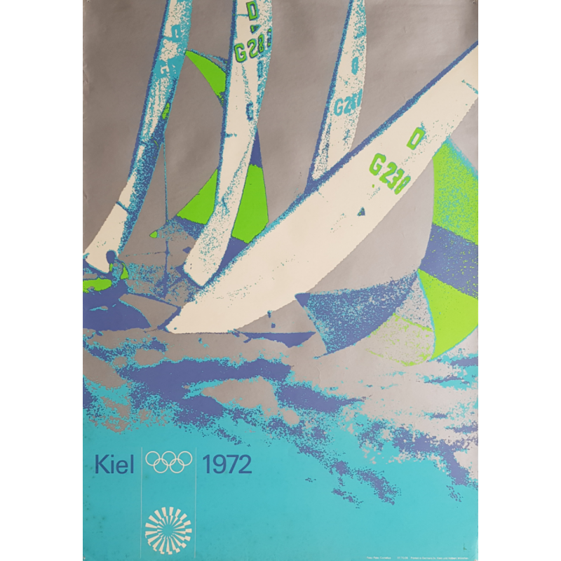 Original vintage poster Olympic games sail regatta Munich 1972