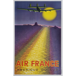 Original vintage poster Air France Amérique du Sud VASARELY