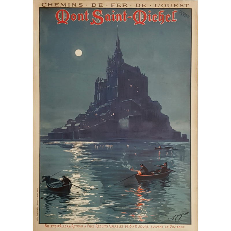 Original vintage poster Mont St Michel Chemin de fer de l'ouest Louis TAUZIN