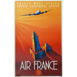 Original vintage poster Air France French Equatorial Africa MAURUS
