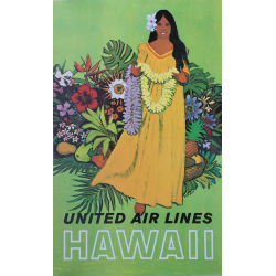 Original vintage poster United Airlines Hawaii Stan GALLI