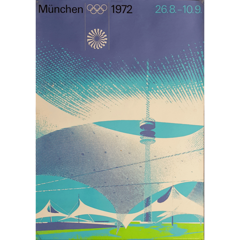Original vintage poster Olympic games stadium Munich 1972