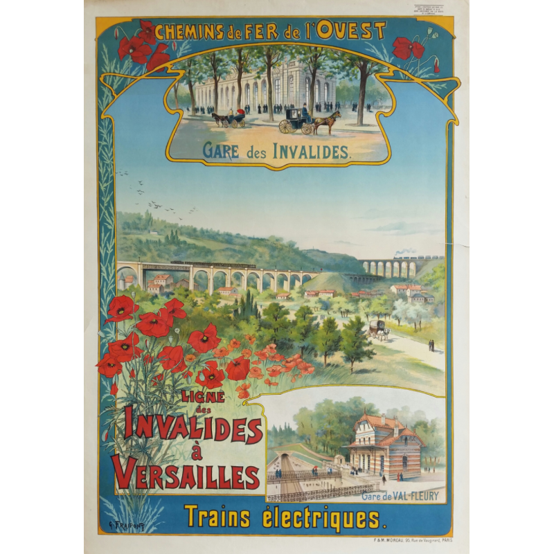 Affiche originale Ligne des invalides à Versailles - G FRAIPONT