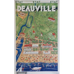 Affiche ancienne originale Deauville Roger De Valério