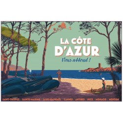 Original silkscreened poster limited Regular Côte d'Azur Laurent DURIEUX