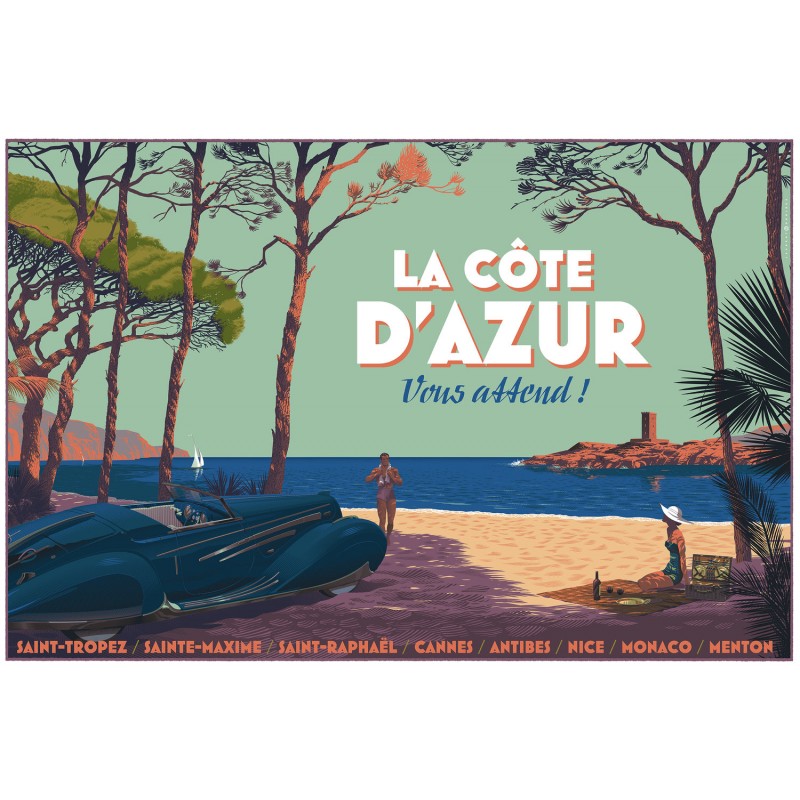 Affiche originale édition limitée Regular Côte d'Azur Laurent DURIEUX