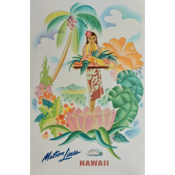Affiche ancienne originale Matson Lines Hawaii Frank MACINTOSH