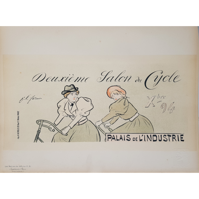 Maîtres de l'Affiche Planche originale 51 Deuxième Salon du Cycle Jean-Louis FORAIN