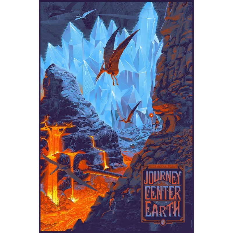 Original silkscreened poster limited Regular Journey to the Center of the Earth Laurent DURIEUX
