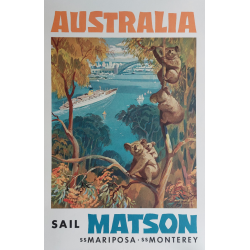 Affiche ancienne originale Australia Sail Matson MACOUILLARD