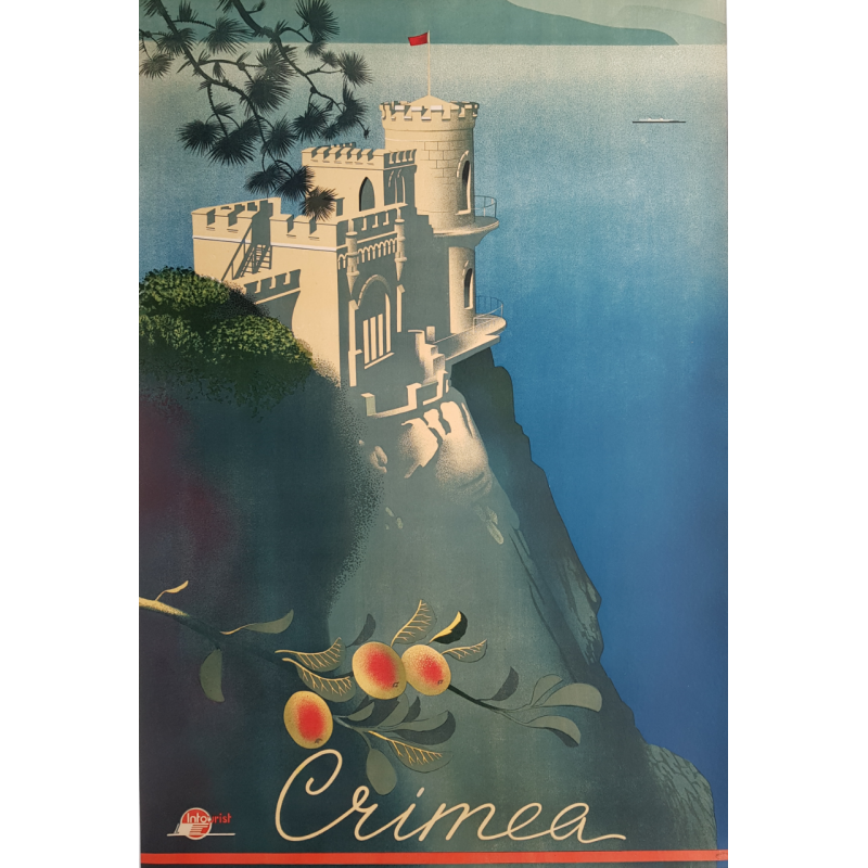 Affiche ancienne originale Crimea Intourist Sergei SAKHAROV