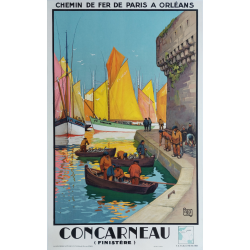 Original vintage poster Concarneau ALO Charles HALLO