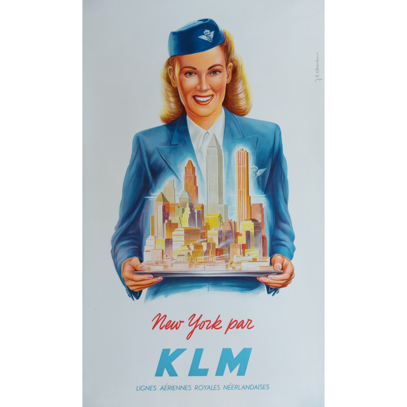 Original vintage poster New-York by KLM Van Heusden