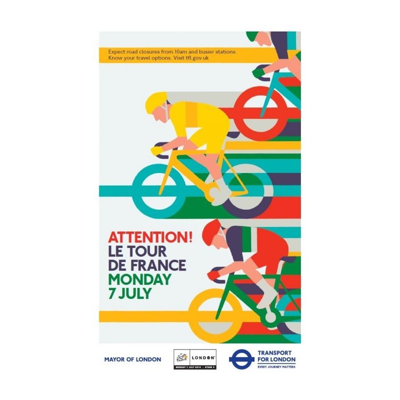 Affiche originale Tour de France Londres 2014 Sprint cyclisme