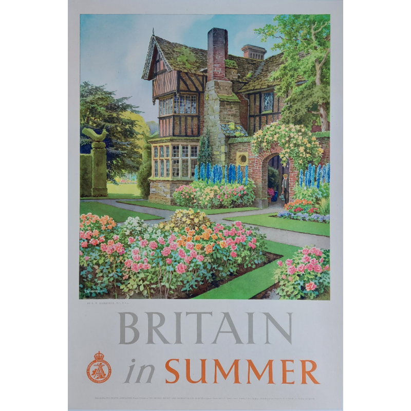 Affiche ancienne originale Britain in Summer HASLEHUST