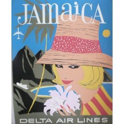 Affiche originale Delta Air Lines Jamaique Jamaica