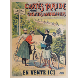 Affiche ancienne originale Carte Taride Raymon TOURNON