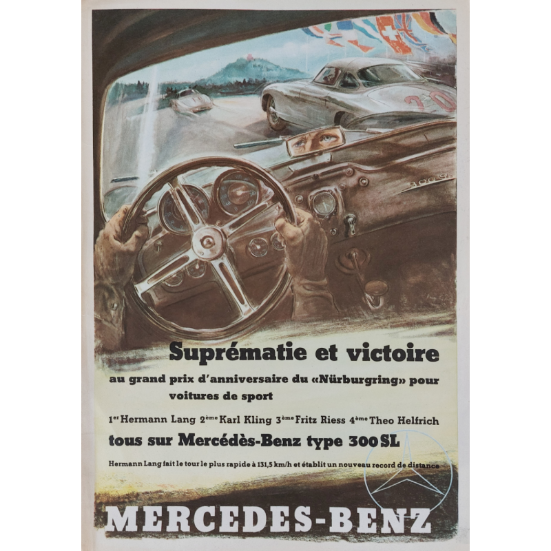 Original vintage poster Victory Mercedes Benz 300 SL Hans LISKA